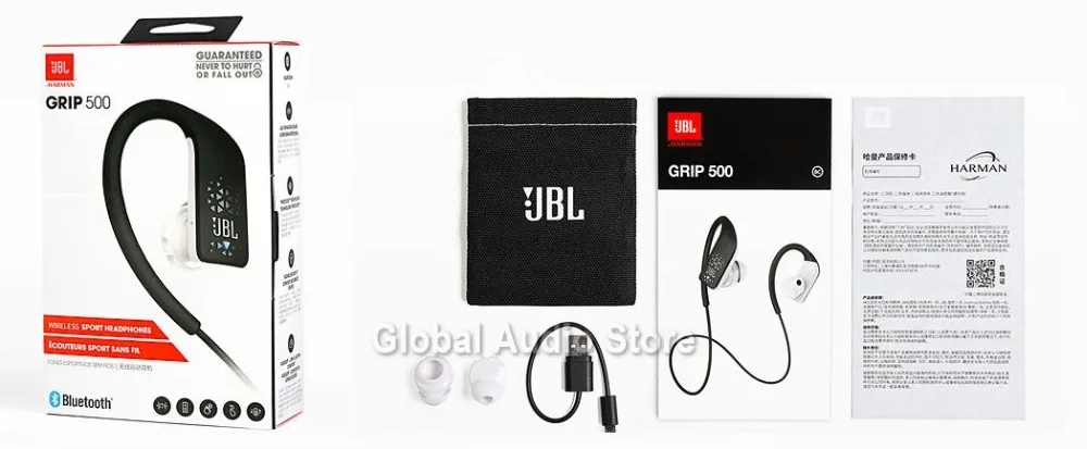 JBL GRIP 500 Go беспроводные bluetooth-наушники-вкладыши беспроводные звонки Музыка для bluetooth-устройств с защитой от пота дизайн