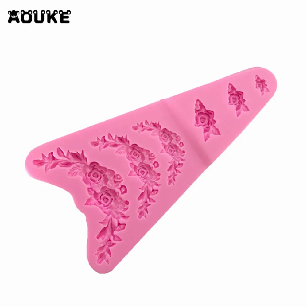 Европейская Цветочная форма Кружева помадные формы для торта силиконовая