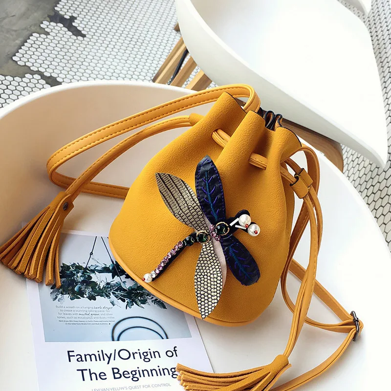 Роскошные Сумки Для женщин сумки дизайнер стерео Стрекоза сумка-мешок для отдыха