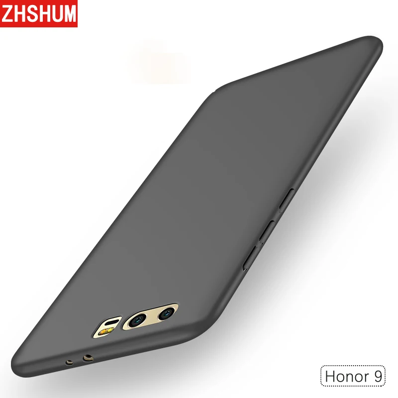 Zhshum Роскошный чехол для Huawei Honor 9 матовый жесткий пластик кожаные чехлы телефонов