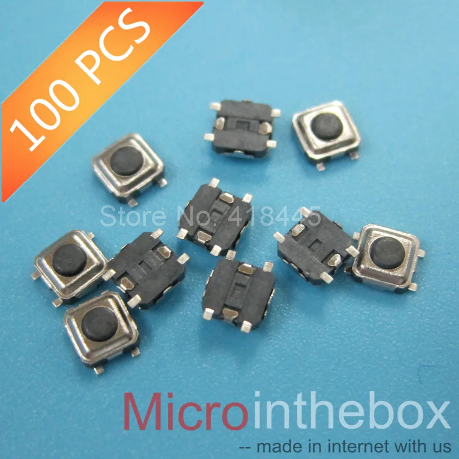Тактовый переключатель 3x3 3x3x3x1 5 100 шт. кнопочный 4 контактный smd tv СВЕТОДИОДНЫЙ