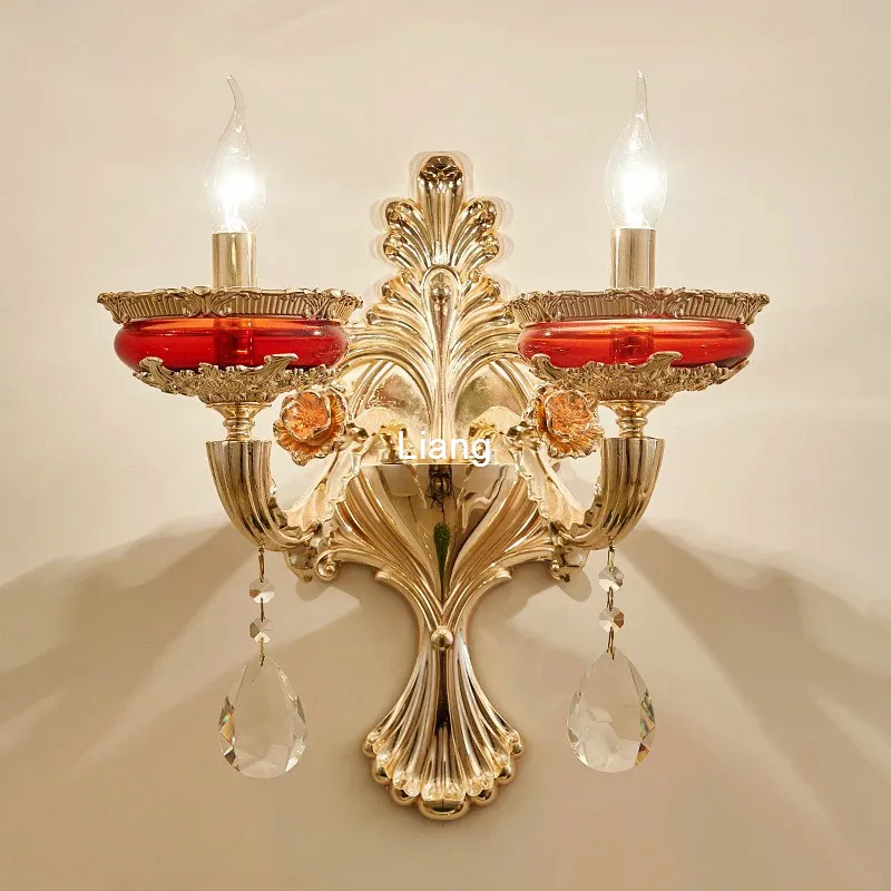 Европейские Современные Ретро Серебристые Роскошные Настенные Бра из цинкового