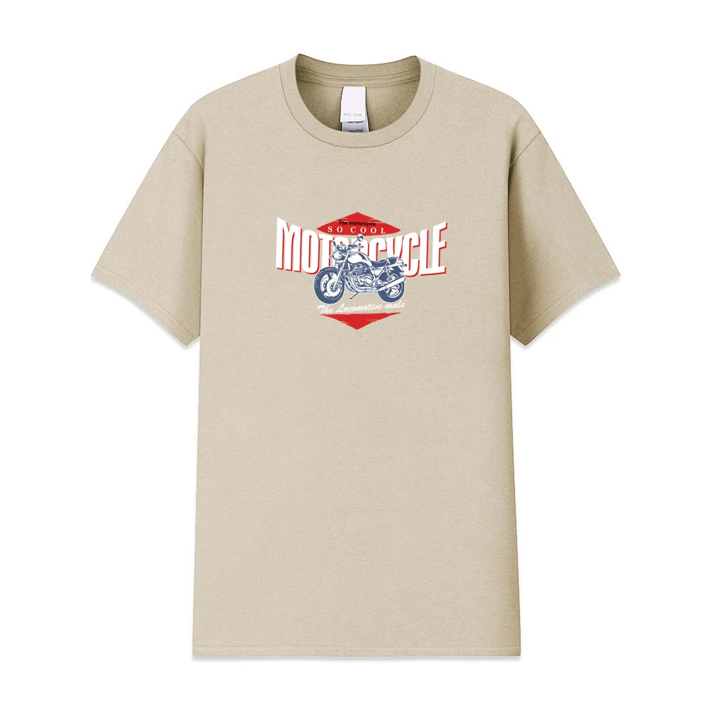 Новая летняя мужская футболка с принтом мотоцикла модная коротким рукавом и