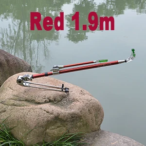 Red1900mm Алюминиевый сплав нержавеющая сталь swingable телескопическая удочка держатель Поддержка Синий и Красный Рыболовный аксессуар инструмент можно сложить - Цвет: Red1900mm