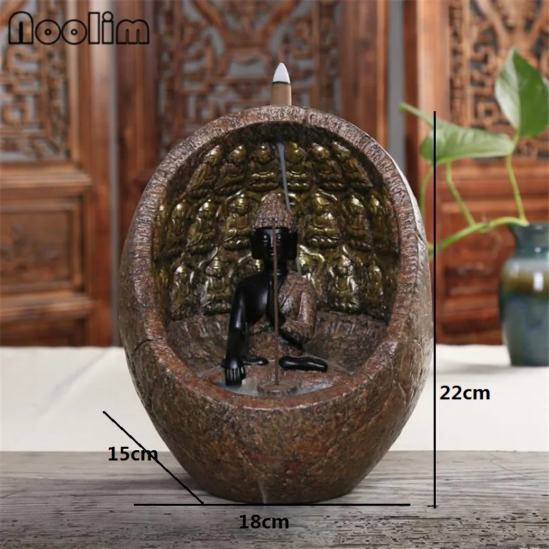 Керамическая Будда электрическая горелка ладана обратного потока Светодиодный