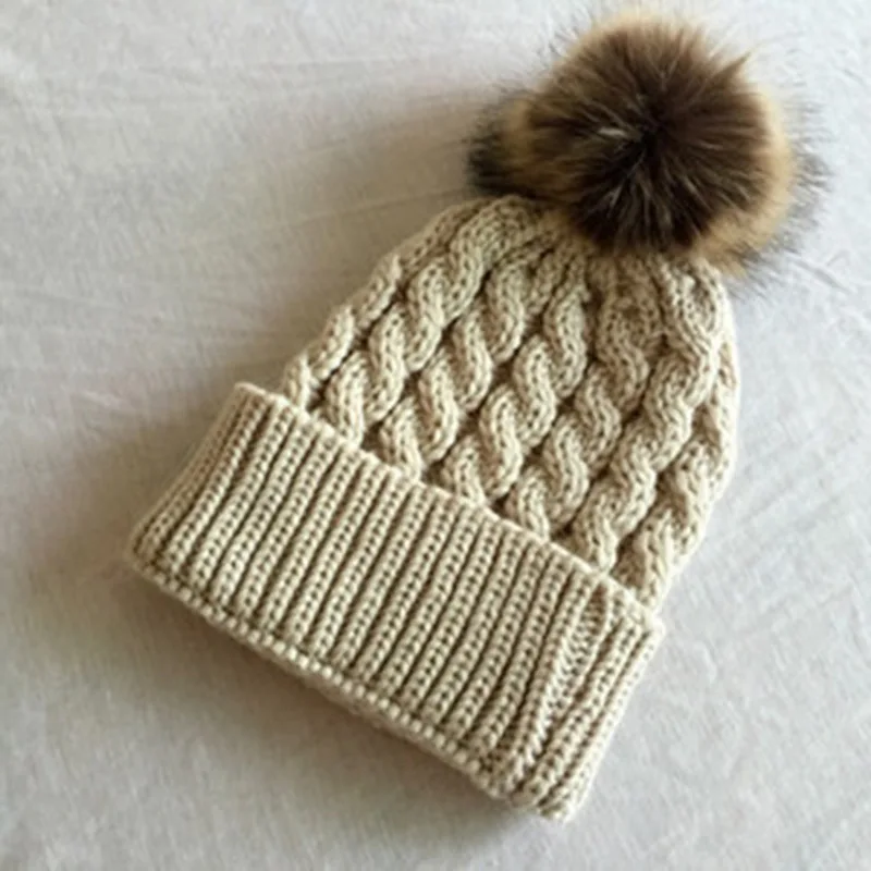 Зимняя брендовая меховая шапка с помпоном для детей и взрослых зимние шапки