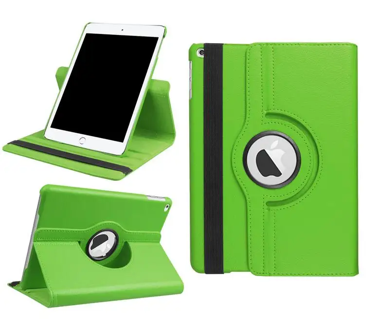 360 градусов вращающийся кожаный для Apple iPad 9,7 A1822 A1823 A1893 A1897 с подставкой и сна Smart Cover+ ручка - Цвет: Зеленый