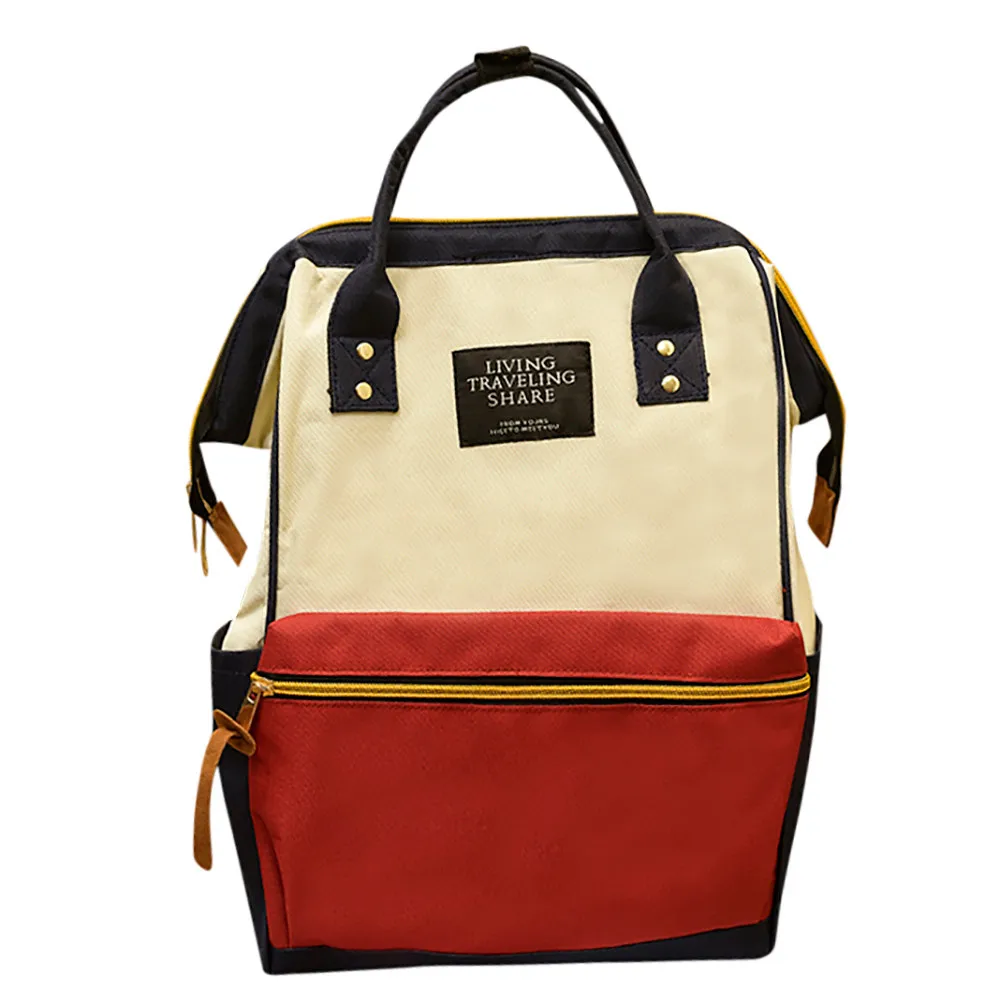 Однотонный холщовый рюкзак школьная дорожная сумка на два плеча молнии женский с