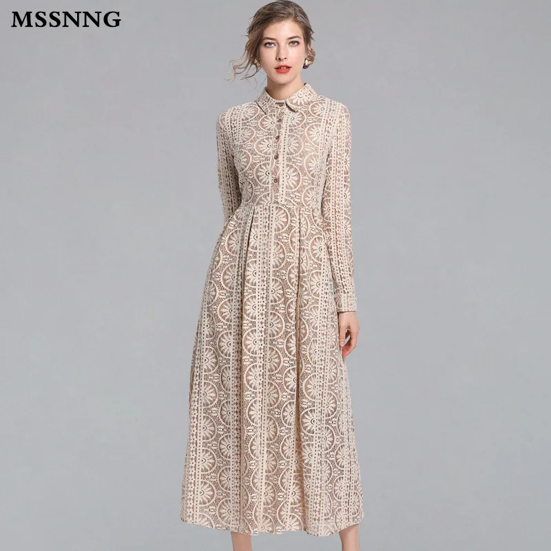Женское кружевное платье трапециевидной формы MSSNNG Элегантное Длинное длиной до