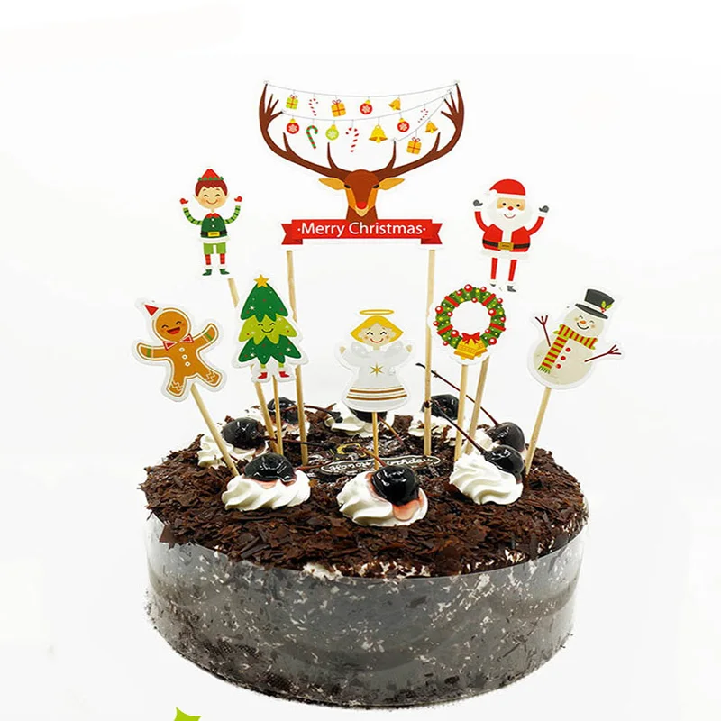 1 компл.. Рождественский торт Топпер Веселый Санта Клаус Олень украшение для