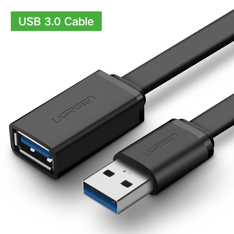 USB 3.0 Ugreen USB 3,0 кабель Плоский USB кабель-удлинитель мужской и женский кабель для передачи данных USB3.0 кабель-удлинитель для ПК ТВ USB кабель-удлинитель - Цвет: USB 3.0