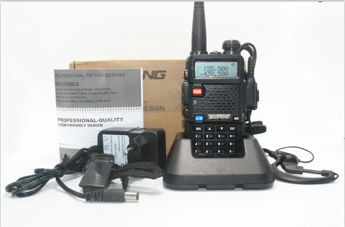 black Baofeng двухстороннее радио UV-5R портативная Любительская портативная рация Vhf Uhf Двухдиапазонная радиоприемная рация для охоты Дальнобойщика - Цвет: black