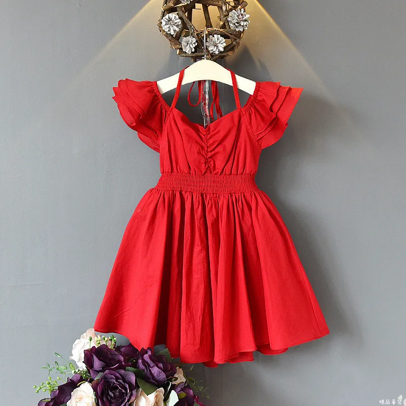 

2018 Summer Lotus Leaf Strapless Dress Toddler Girl Party Dresses Kids Shoulderless Thin Princess Dress Toddler Vestido Outfits