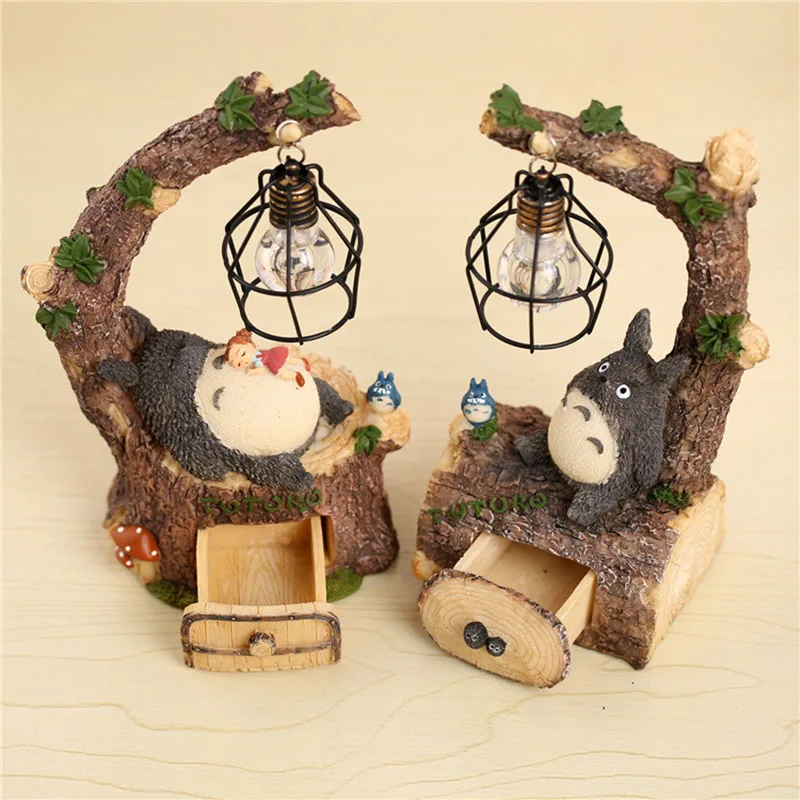 Креативные полимерные ночные светильник ильники Totoro прикроватная лампа для