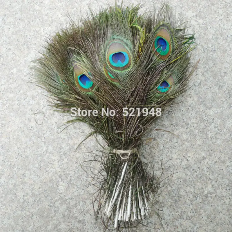 Оптовая продажа 100 шт. натуральный хвостовые перья павлина около 10-12 дюймов/25-30 см