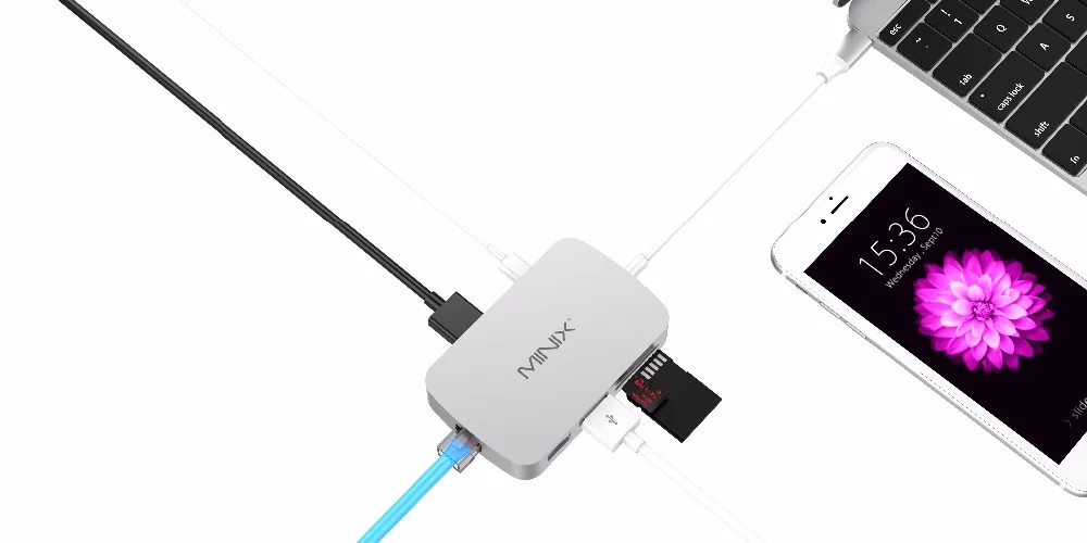 MINIX NEO C-X type C USB-C HDMI выход с питанием для зарядки USB-C многопортовый адаптер совместимый с новым MacBook
