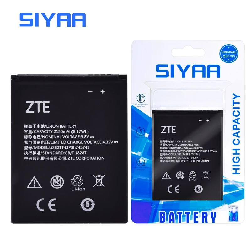 SIYAA телефон батарея LI3821T43P3H745741 для zte Blade L5 PLUS C370 литиевая Замена оригинальные батареи большой емкости 2150 мАч