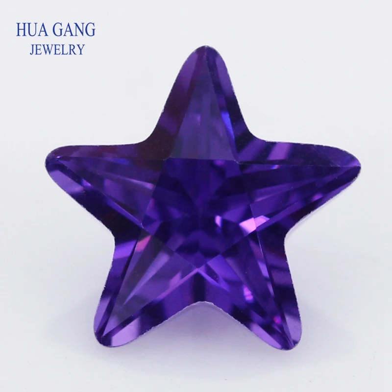 

5A Violet Star Shape Brilliant Cut CZ Stone Synthetic Gems Cubic Zirconia For Jewelry Size 2.5x2.5~12x12mm Free Shipping