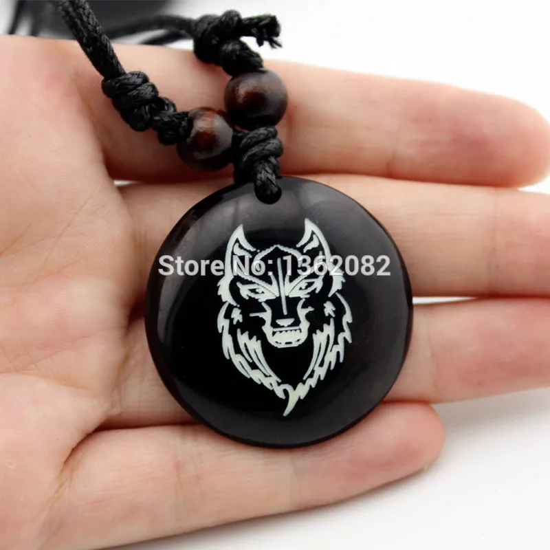 Крутая Мужская и женская имитация кости яка из смолы резной тотемный волк кулон