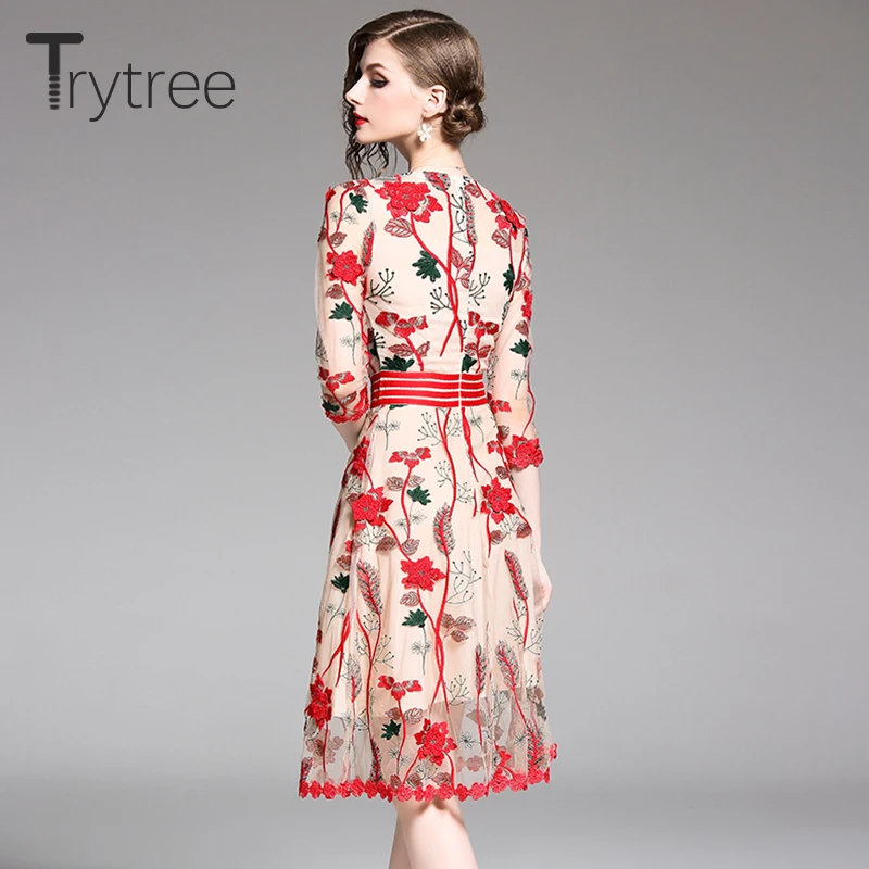 Летнее женское платье Trytree повседневные женские платья из полиэстера с оборками