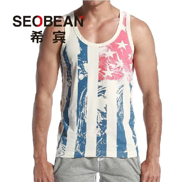 Бесплатная доставка модные мужские топы на бретелях летний хлопковый жилет