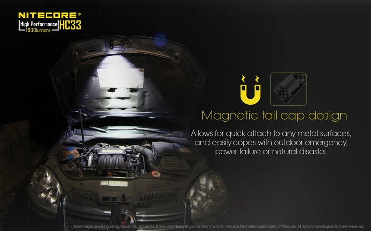 NiteCore HC33 Cree XHP35 HD 1800lm 18650 Фары Магнитная задача свет 18650 Батарея для наружной Отдых путешествия охота