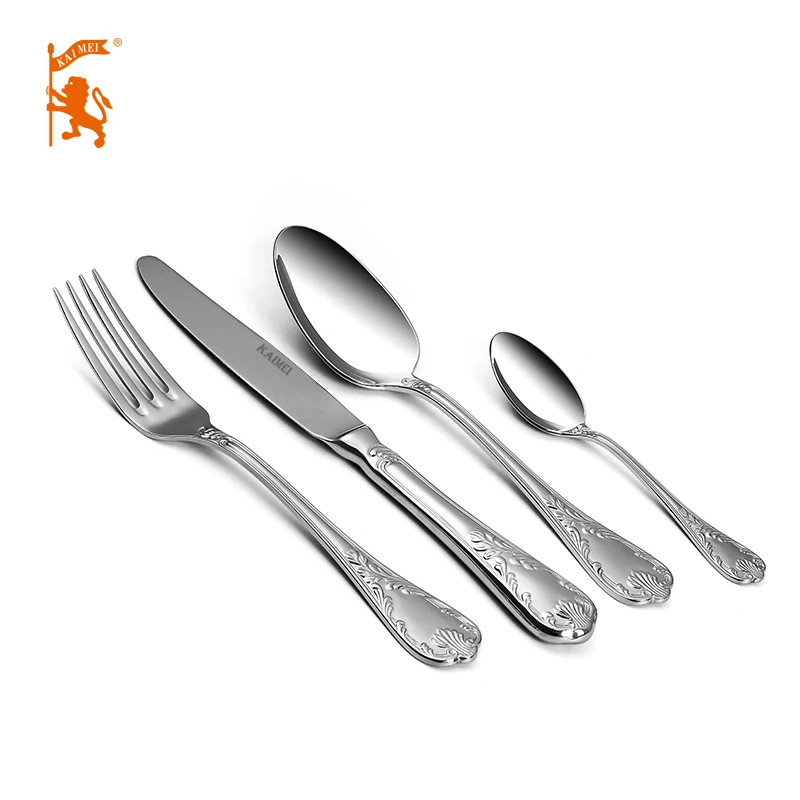 Royal oak table gift 304 stainless steel dinnerware set tableware cutlery flatware mirror polish dinneknife fork spoon tea spoon