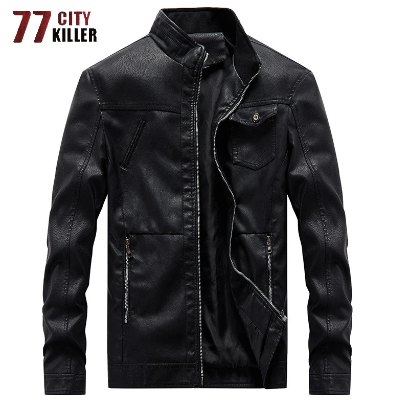 77 городских убийц кожаные куртки мужские демисезонные мотоциклетные пальто из