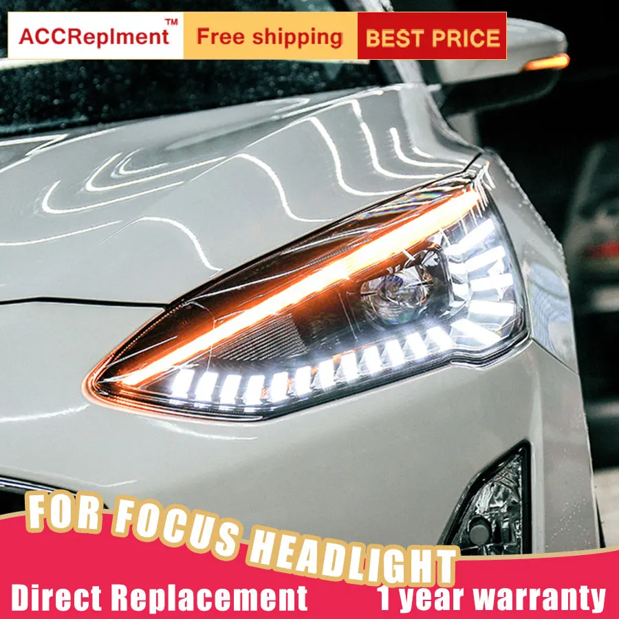 2 шт. светодиодный ные фары для Ford Focus 2019-2020 Автомобильные ангельские глазки
