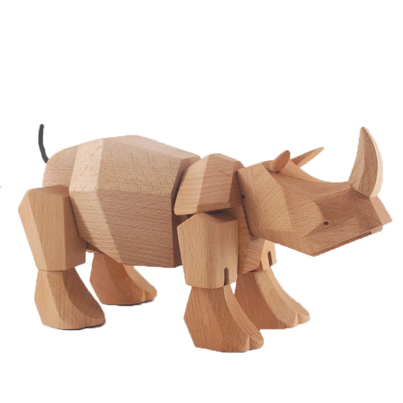 2019 новости товар европейскый Деревянный украшения в виде носорога ремесленных