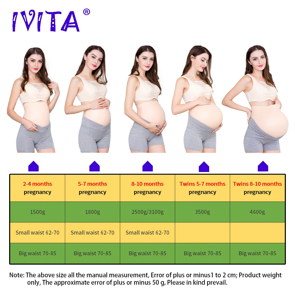 IVITA False Silicone Pregnant Soft Touch Belly Realistic Pregnancy For Unisex Crossdresser Enhancer |