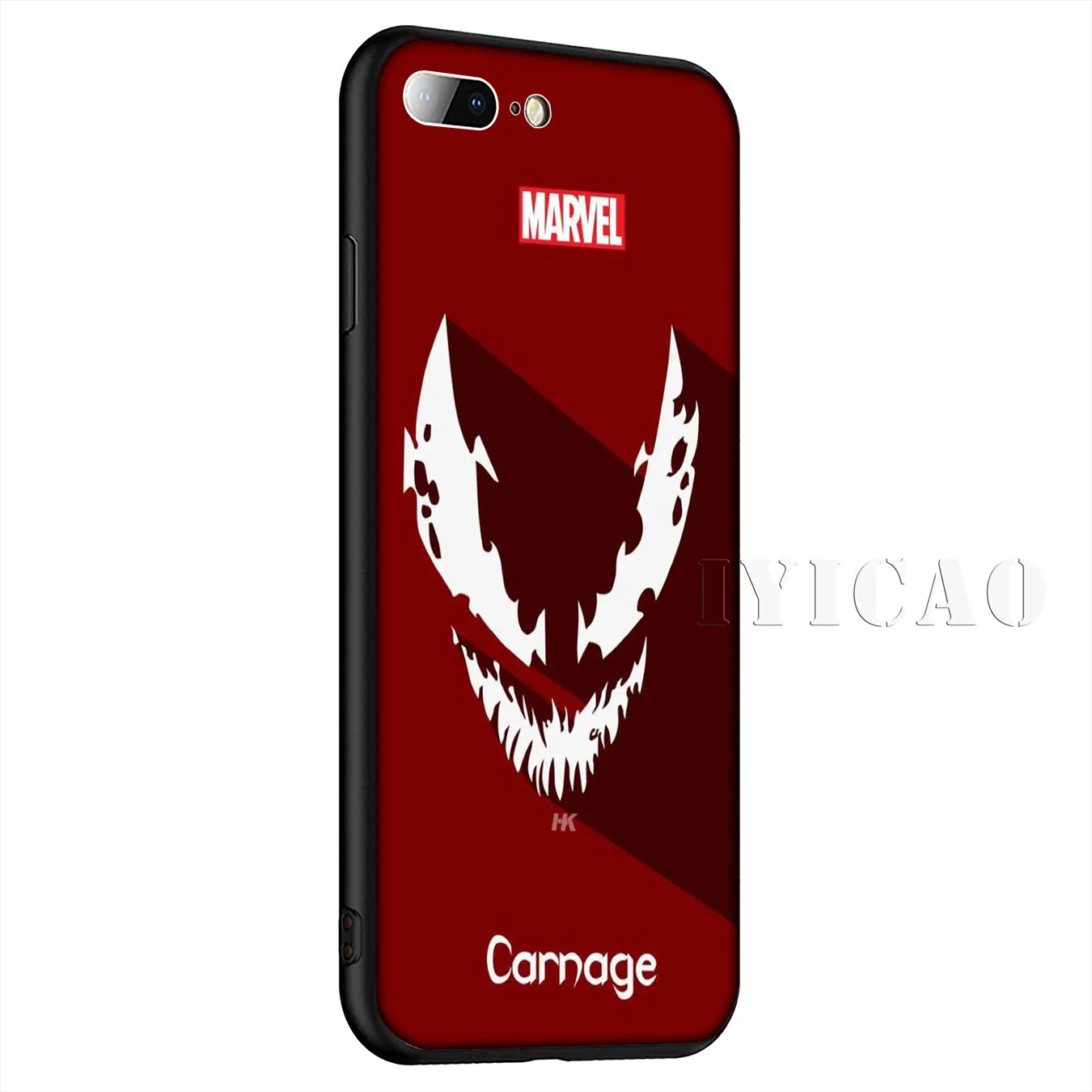 Силиконовый мягкий чехол IYICAO Venom Marvel Villain для iPhone XR X XS Max 8 7 6 S Plus 5 5S SE |