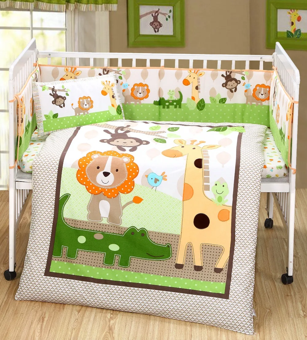 Детские кроватки с вышивкой и животными для мальчиков Комплект постельного