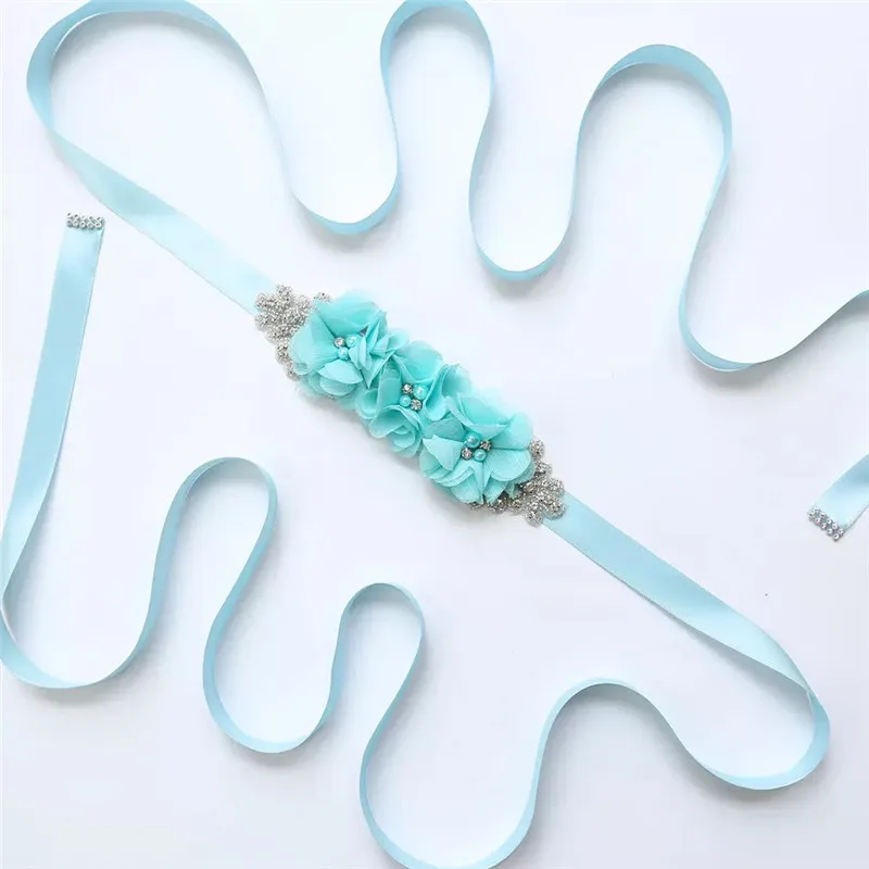 Лучшие продажи ручной работы Цветы Кристалл Свадебный Пояс расшитый бисером