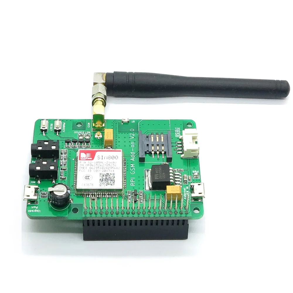 Raspberry Pi sim800 expansion board with gsm / gprs SMS function for 2/850/900/1800 1900MHz module 2 | Электронные компоненты и