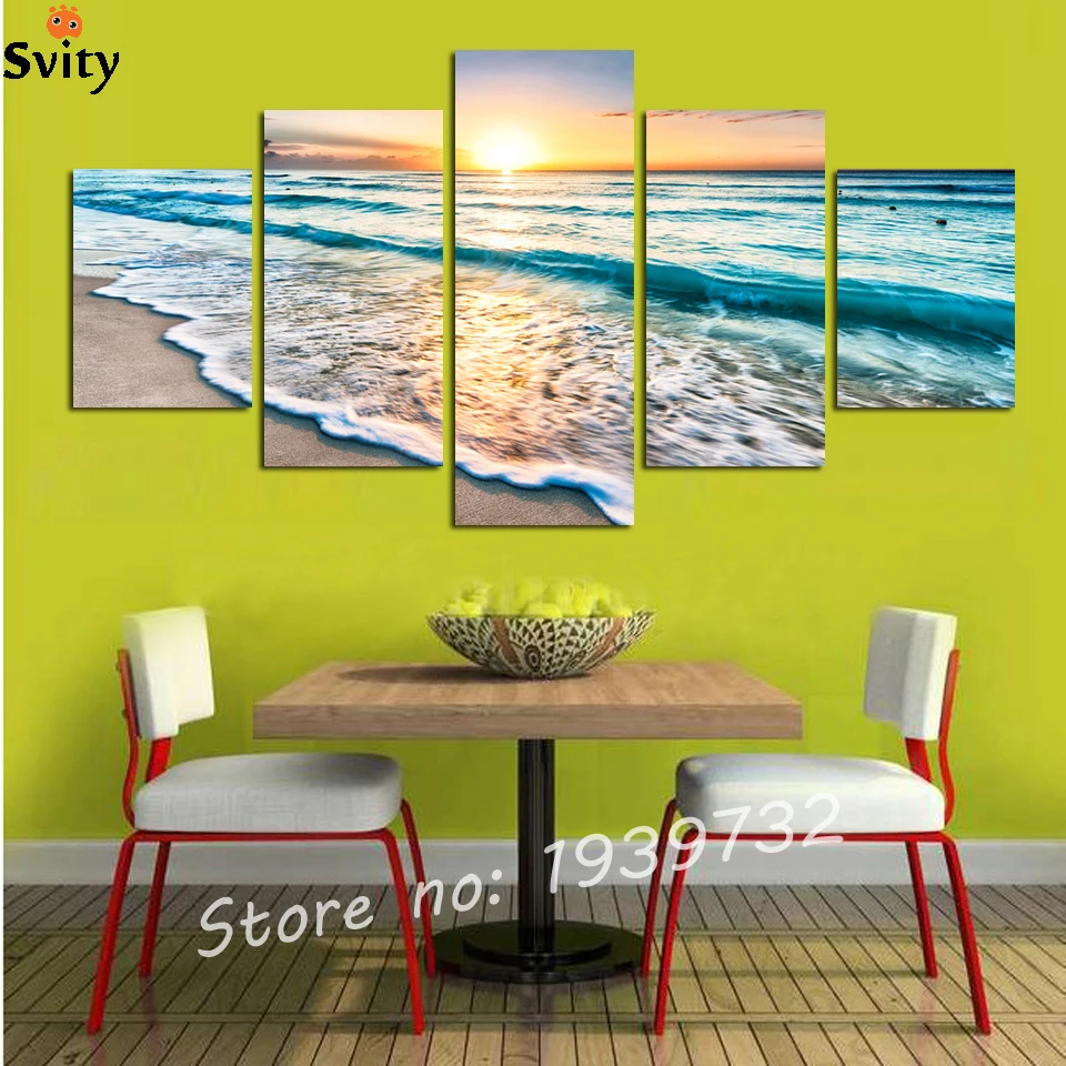 Дропшиппинг HD печать 5 шт. Холст Искусство пляж фотографии морской пейзаж
