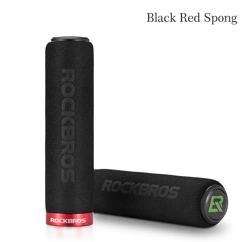 Black Red Spong ROCKBROS велосипедные ручки MTB силиконовые губчатые накладки на ручки Анти-занос, удар-поглощающие мягкие велосипедные ручки Ultraight велосипедный руль - Цвет: Black Red Spong