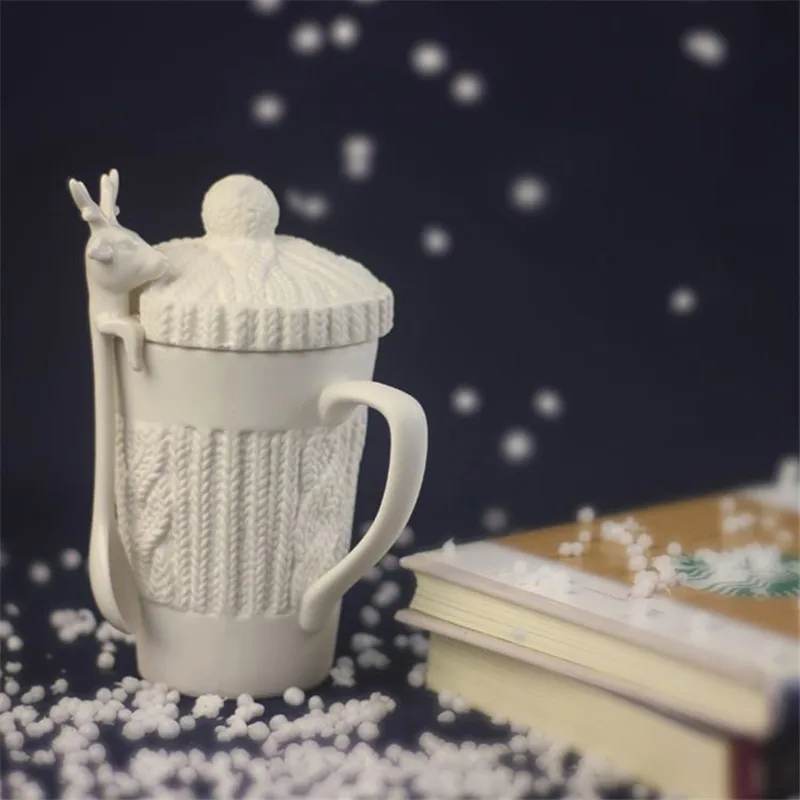 Рождественские кружки Milu Deer кофейная чашка 3D чашки с животными крышкой милые