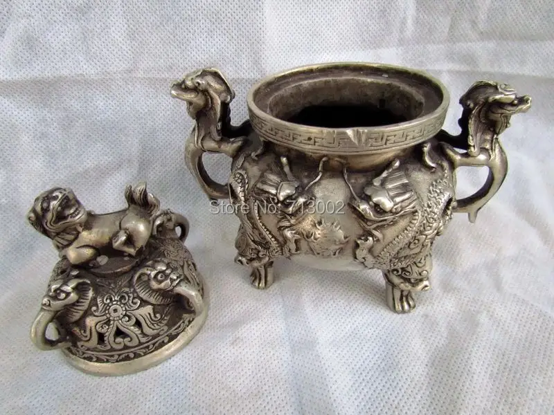 Винтажная горелка для благовоний в стиле китайской династии с серебряными