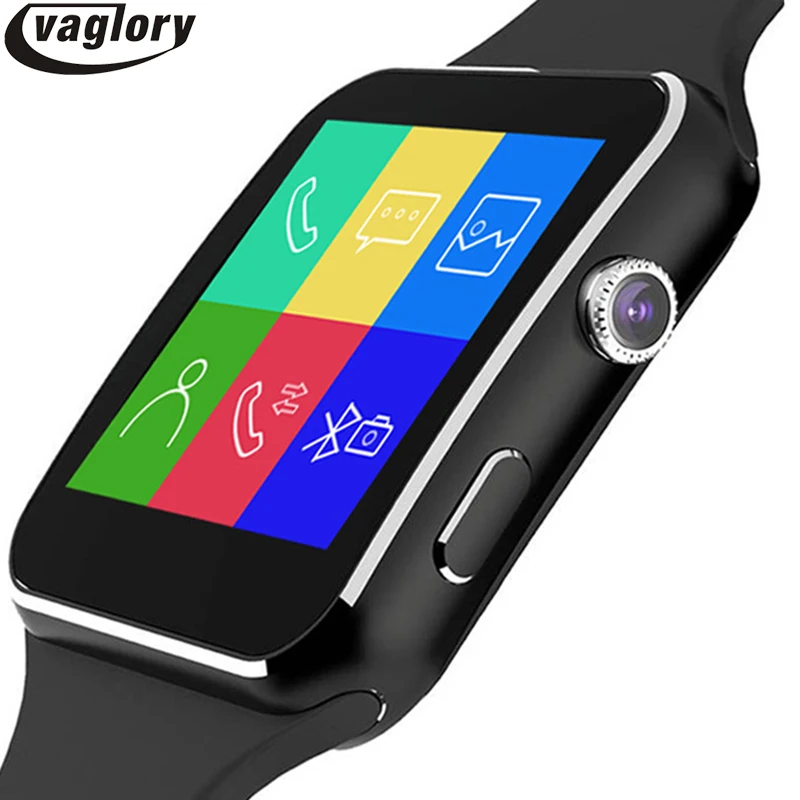 Vaglory X6 Bluetooth Smart Watch Sport шагомер умные часы с экраном Камера поддержка SIM карта TF