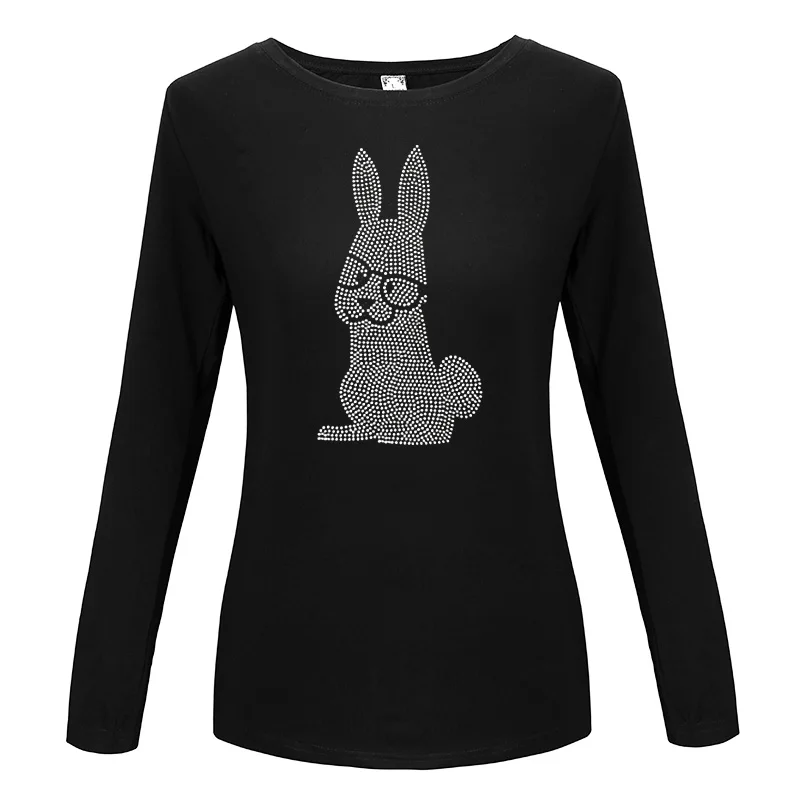 Топы футболка Для женщин Camisetas Mujer Otono 2018 Diamond Футболка печати шею Повседневное Топ
