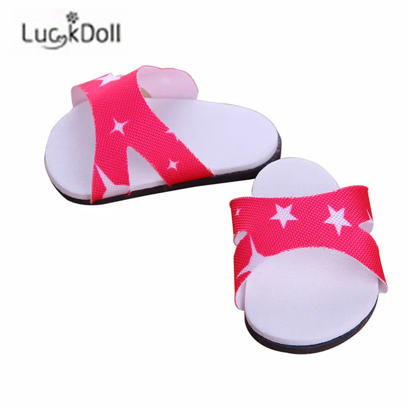 Модные милые тапочки LUCKDOLL 18 дюймов американская кукла 43 см аксессуары для одежды