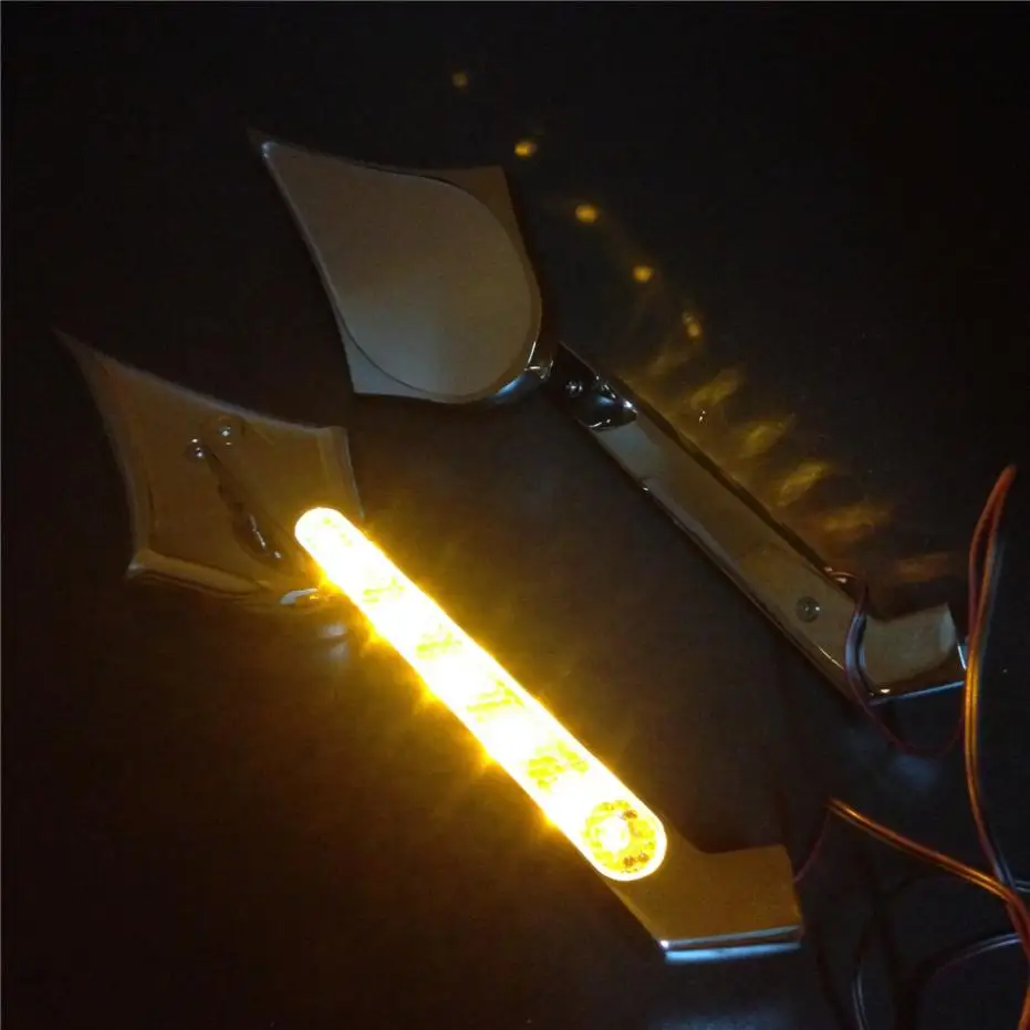 Зеркало мотоциклетное овальное со светодиодный Ной подсветкой для Suzuki Hayabusa 1999