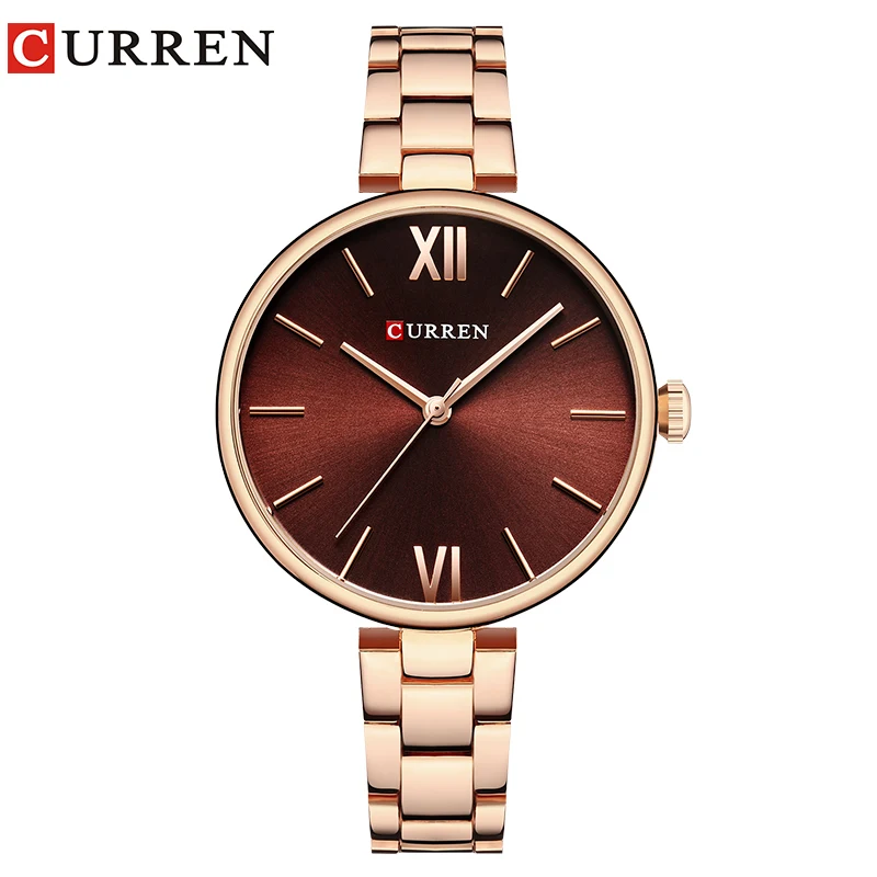 rose coffee CURREN женские часы Топ известный бренд роскошный браслет кварцевые часы женские наручные часы Relogio Feminino - Цвет: rose coffee