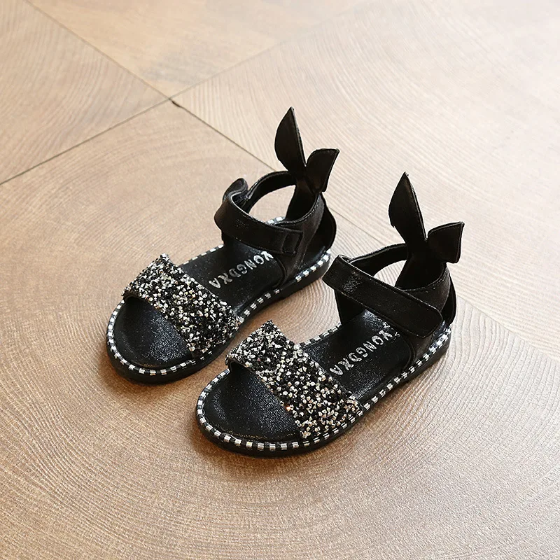 Children's Spring And Summer Girls Sequins Inlaid Rabbit Ears Princess Shoes Baby's Soft-soled Sandals Eur 21 - 36 #2 | Детская
