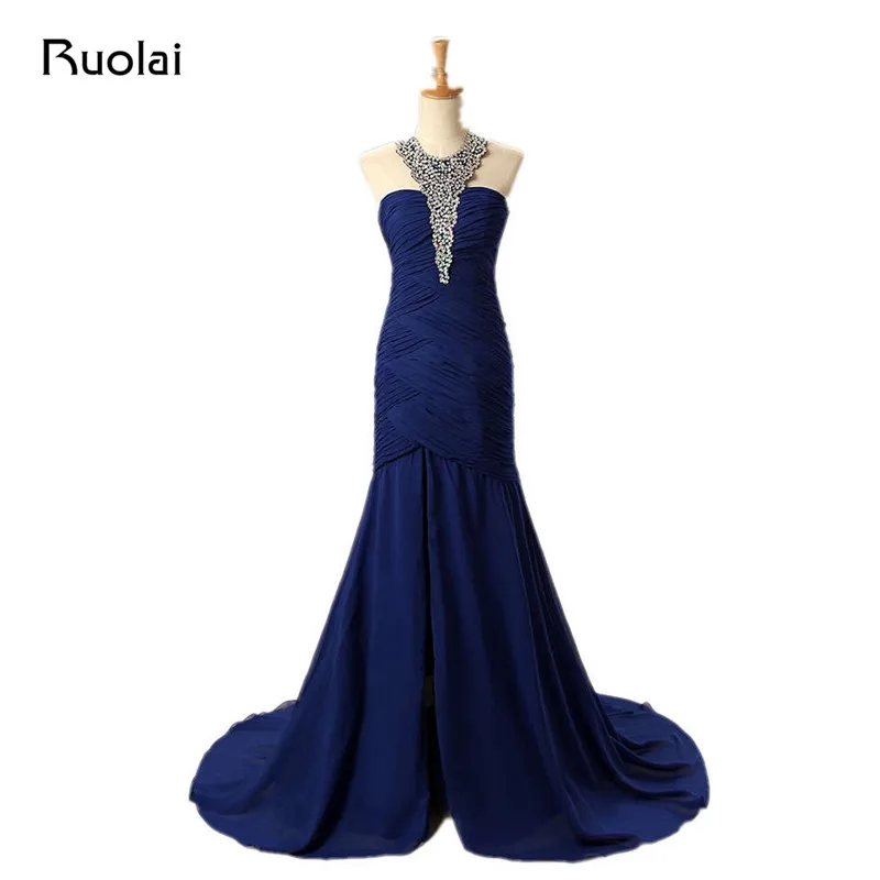 Popular Royal Blue Bridesmaid Dresses Long Chiffon Mermaid Maid of Honor Dress Guest Wedding Party BM39 | Свадьбы и торжества