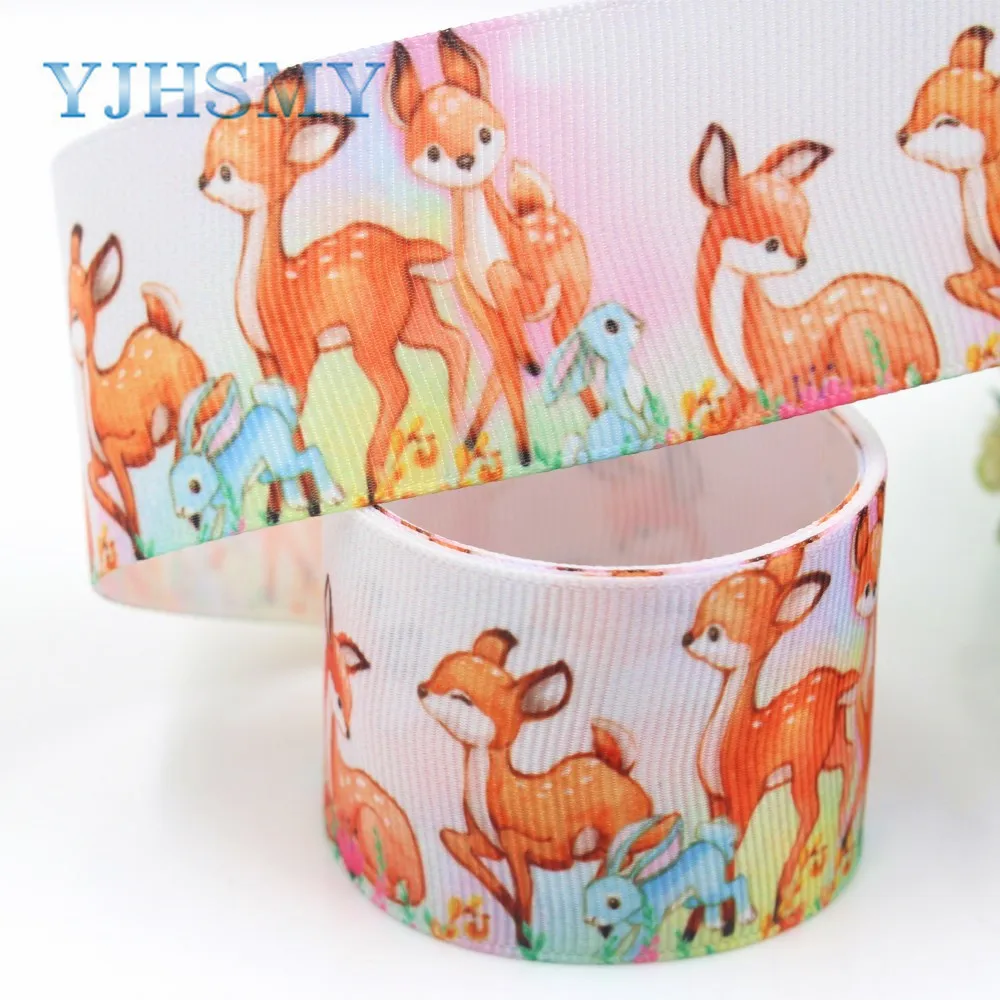 YJHSMY I-19426-1087 38 мм 10 ярдов Мультяшные ленты термопечать grosgrain аксессуары для одежды