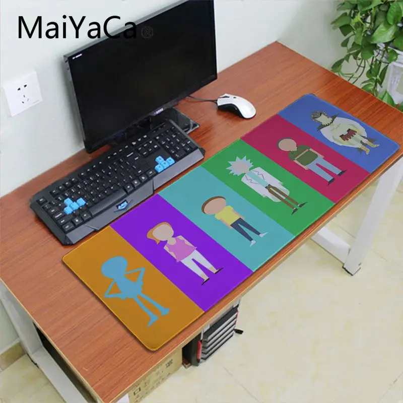 Maiyaca Рик и Морти смешной уникальный настольный коврик игровой коврик для мыши резиновый, большого размера ПК компьютерный игровой коврик для мыши геймер Настольный коврик - Цвет: Lock Edge 40X90cm
