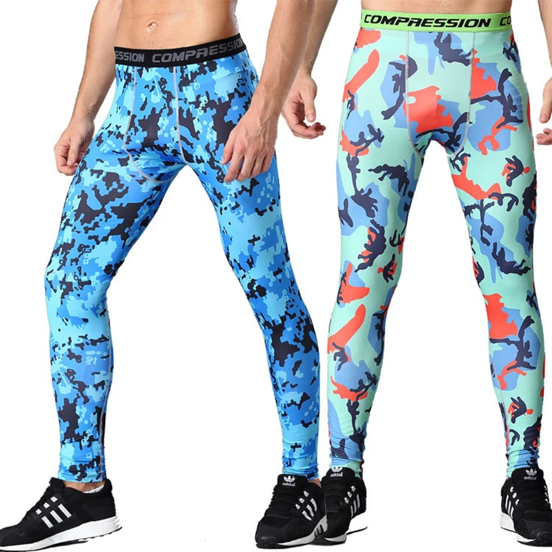 2017 New men camouflage/compression tights/Leggings Running sports/Gym male trousers/capris of fitness/pants quick-drying | Спорт и