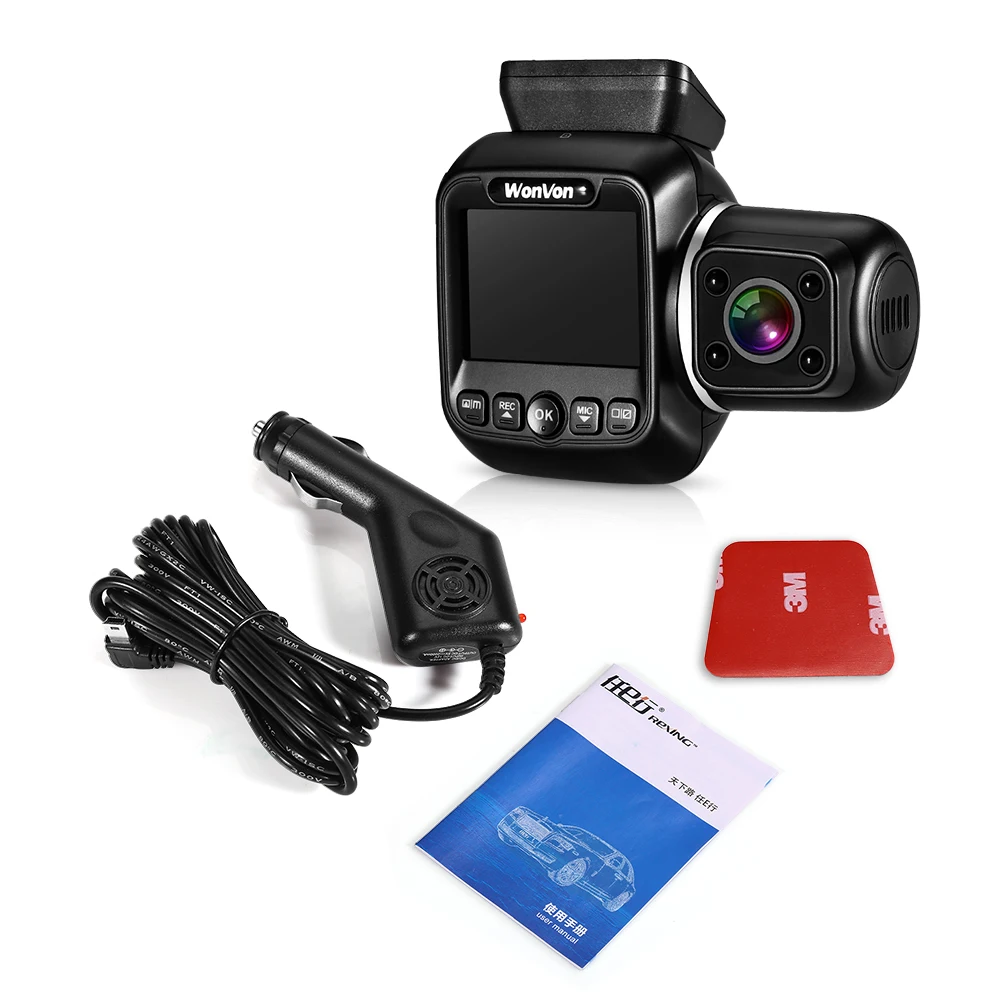 Автомобильный видеорегистратор с двумя объективами 1080P GPS G сенсором Wi Fi ночным